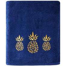 SKL Home - Juego de Toallas de Mano de piña Dorada, Color Blanco(Toalla de baño, azul marino) - Multicolor - Ver 1