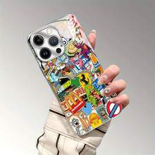Funda de cristal templado HD con personajes de dibujos animados, diseñada con mascotas icónicas y logotipos retro. Compatible con  17,  16,  16 ProMax,  15,  15 ProMax,  14,  13,  12 y  11 Pro. Fabricada en TPU, es resistente a los golpes. Es un regalo ideal para familiares, amigos, niños, cumpleaños, Festival de Primavera, días festivos, novios, novias y San Valentín.funda de ,  funda de  16, Navidad,  fundas de , funda de  15,  17 Pro Max, fundas para - Plateado - Ver 2