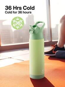 710毫升不锈钢保温水瓶，带吸管和提手，双层壁设计，保冷长达36小时，Tritan材质防漏瓶盖，适合运动和旅行。 - 綠色 - 查看 4