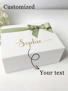 1pc Customized Personalized Magnetic Gift Box, Available In 3 Colors, Can Customize Name & Text, Perfect For Christmas, Parties, Celebrations, And Ideal Unique Gift For Her/Him, Boyfriend, Girlfriend, Best Friend, Suitable For Christmas, Valentine's Day, Birthday, Anniversary, Printed Design - Multicolor - View 4