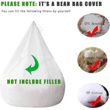 Puff Gigante de 6 pies para Muebles de Sala de Estar para Adultos, Redondo, Suave, Esponjoso, de Piel sinttica, BeanBag, Funda para sof Cama Perezoso sin Relleno - Azul - Ver 7