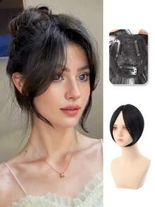 1pc Clip In Bangs Wig Female Natural Forehead Atmosphere Dragon Beard Bangs Simulated Hair Fluffy Wig Piece Heat Resistant Hair Extensions Hair Accessories,For Woman Girls Daily Use Hair Styling