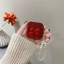 酒红色3D蝴蝶结造型数据线保护套，兼容苹果18-20W充电器，防刮防裂；酒红色玫瑰色，兼容苹果蓝牙耳机保护套 - 酒紅色 - 查看 6