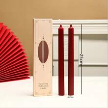 2/4 包 10 英寸长红色香氛蜡烛，采用大豆蜡制成，适合婚礼和圣诞节装饰、室内装饰、节日礼物、送给朋友的礼物、毕业派对、生日派对装饰、母亲节礼物等用途。 - 彩色 - 查看 15