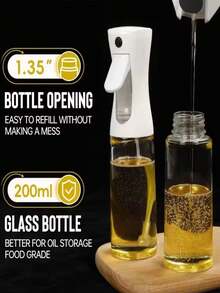 2-In-1 Olive Oil Sprayer Bottle, Kitchen Essential, Modern Style Sprayer, High-Quality Plastic, Suitable For Home Cooking And Professional Chefs