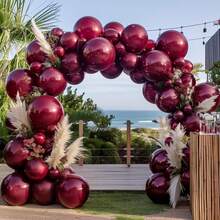 50/100个酒红色5/10英寸气球套装，深沉优雅的复古色调，适用于婚礼、生日派对、情人节、周年纪念、求婚和节日装饰。气球光泽细腻，色彩饱满持久不褪色，为浪漫或优雅的场合营造奢华氛围。 - 紅木色 - 查看 4