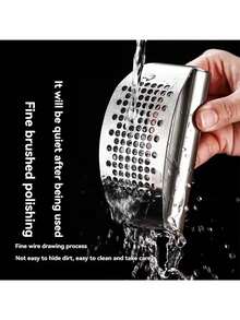 1个不锈钢蒜蓉压榨器，蒜蓉粉碎器，易于清洁和存放，小巧的厨房工具 - 銀色 - 查看 3