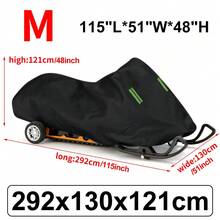 Heavy-Duty Snowmobile Cover - All-Weather Protection, Snowproof & Waterproof, Fits Up To 145"L X 51"W X 48"H, Black - Black - View 2