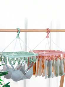 32pcs Windproof Clothespins, Sock Clips, Bra Clips, Hat Clips, Multi-Clip Drying Rack, Drying Rack, Multi-Functional Plastic Clothes Clips - Multicolor - View 3