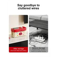 1pc Cable Organiser With Castors Spacious Capacity, Stylish Design The Ultimate Cable Management Solution - Multicolor - View 6