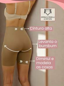 Adult High Waist Shaping Shorts Bermuda Lupo AF Up-Line Lifting Loba - 粉色 - 查看 3