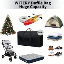 Heavy Duty Moving Bags - 180L Extra Large Storage Bags With Zippers And Carrying Handles 39Inch Waterproof Storage Totes - 2PackBlack180L - View 3