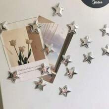 Cute Cartoon Star Fridge Magnets - Vibrant Floral And Nature Designs, Plastic Round Stickers For Kitchen, Office And Home Decor, Ideal Holiday Gifts, Office Decoration | Playful Star Design | Colorful Magnets, Magnetic Decorations - Multicolor - View 2