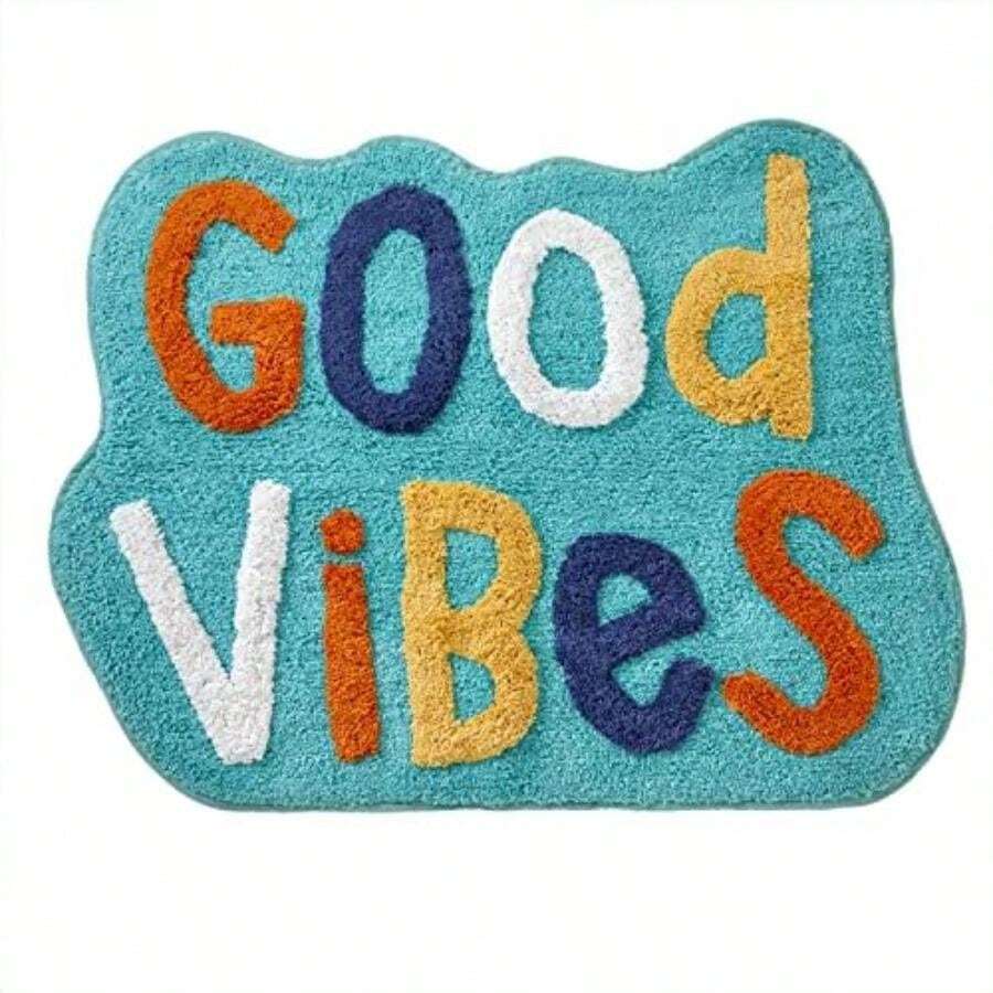 SKL Home by Saturday Knight Ltd. Alfombra Good Vibes, Color Verde Azulado(Alfombra, Good Vibes) - Multicolor - Ver 1