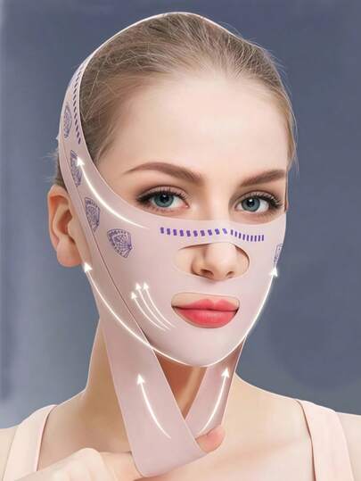 1pc Women's Minimalist V-Face Sleeping Mask Lifting Bandage, Suitable For Home Wear