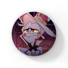 58mm Funny Pop Anime Hazbin Button Pin Creative Fun Cartoon Alastor Vox Husker Badge Brooch Bag Decor Fans Collect Gift - 58 mm - View 13