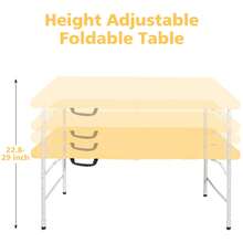 4FT Portable Folding Table Indoor&Outdoor Maximum Weight 135KG Plastic Foldable Table For Camping, Picnics,Parties - Mustard Yellow - View 5