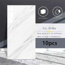10/20/50pcs Marble Effect Self-Adhesive Wall Tiles, Vinyl Foam Wall Stickers, Waterproof And Moisture-Proof, Easy To Clean And Cut, For Bathroom, Living Room, Kitchen, Bedroom Renovation - Multicolor - View 12