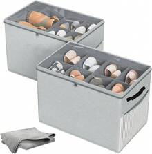 16 Pares Zapatera Organizador + 1Pcs Paño de Limpieza - Caja de Zapatos con Cubierta, Cajas Organizadoras para Zapatos Plegable, Caja para Zapatos Adecuada para Guardar Varios Zapatos (Negro) - 2Pcs* 8 Pares Negro - Ver 13
