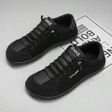 Giày thể thao casual nhẹ, đa năng, dễ xỏ, dành cho thanh thiếu niên, giày đế bằng tối giản, giày vải canvas cho học sinh. - màu đen - Xem 8