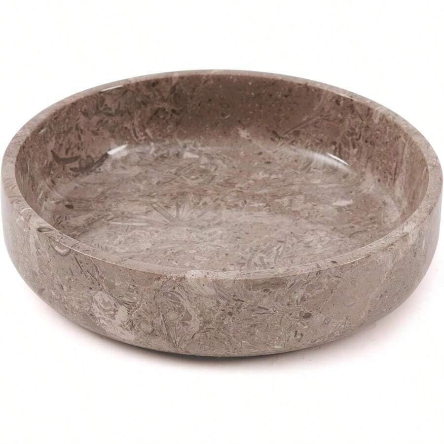 Marble Serving Bowl 8" Inches Oceanic Handmade Large Fruits Holder For Kitchen Counter Décor Modern Key Bowl Fruit Dish And Fruit Storage - Oceanic - View 1