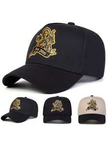 1 pieza Gorra de béisbol bordada con cruz de Jesús para hombres, adecuada para uso urbano, casual, salidas de primavera/otoño, viajes, vacaciones en la playa - Multicolor - Ver 8