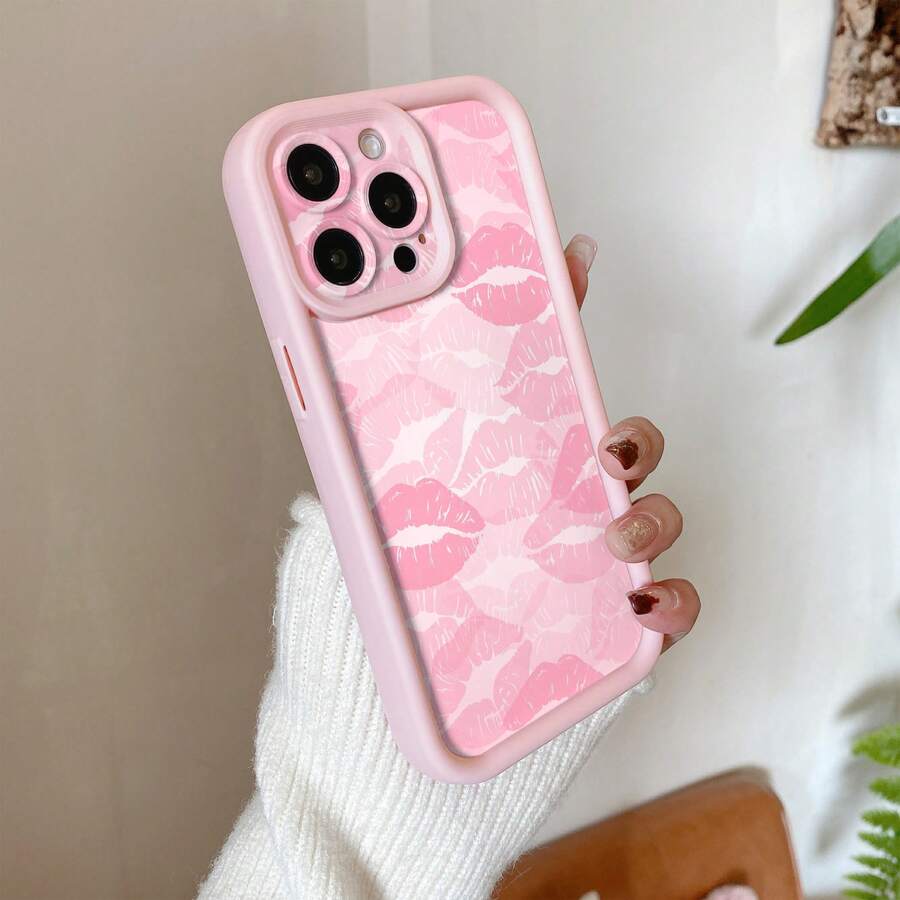 Ốp lưng điện thoại chống sốc thời trang in hình môi hồng, 1 chiếc, tương thích với iPhone 17/17 Pro/17 Pro Max/17 Air/16/11/16 Pro/16 Plus/16 Pro Max/16e/15 Pro Max/13/14/12/11/7G/8P, Galaxy S25/S25 Plus/S25 Ultra/A05/A05S/A06/A07/A16/A17. Lựa chọn thời trang, quà tặng sinh nhật mùa xuân, phiên bản quốc tế, không phải phiên bản nội địa. - Hồng - Xem 1