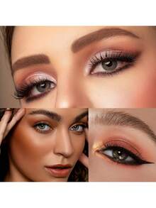 可重复使用的多功能眼妆模板套装，包含眼影印章、眼线模板、眉形塑造器，适用于眼线、眉毛、唇线，高性价比化妆工具，化妆品，价格实惠，可用于房间装饰、梳妆台、旅行、卧室、化妆配件 - 彩色 - 查看 4