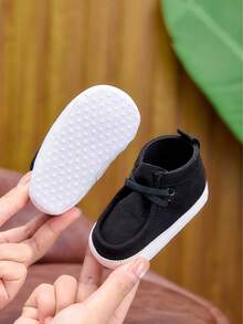 0-1 Year Old Infant Lightweight Slip-On Fashion Casual Shoes, Versatile Solid Color Suitable For Indoor & Outdoor Activities, Spring/Autumn - Black - View 7