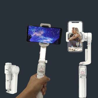 1pc Handheld Gimbal Stabilizer, Tripod, Extension Rod,With LED Fill Light, Anti Shake, Smart Phone Pan Tilt Selfie Stick, Portable Foldable , Remote Control, For Party Shooting, Travel, Live Streaming