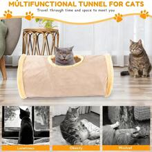 1PC 50CM Cat Tunnel, Pet Tunnel Foldable Plush Channel With Play Ball Warm Winter Interactive Toys Cat Play Tube Toys For Cat Puppy Kitten Rabbitt, Pet Supplies - Multicolor - View 4