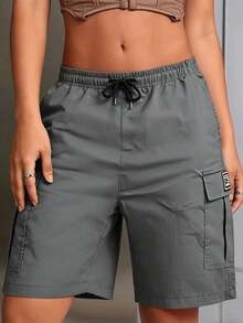 Women's Durable Shorts - Multi-Pocket Practical Shorts, Made Of Tear-Resistant Breathable Fabric, Casual Outdoor Shorts - Grey - View 2