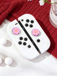 2 piezas Tapas de agarre para el pulgar compatibles con /Switch OLED/Switch Lite, Fundas de silicona para palancas de mando compatibles con el mando de Switch, Accesorios para mando de juego, Patrones de Fútbol/Tiburón/Flor/Nube/Panda - Multicolor - Ver 16