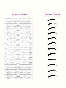 12pcs Eyebrow Shaping Kit, Includes Reusable Templates And Elastic Bands - Quick 3-Minute Perfect Eyebrow Makeup Tool, Headband-Style Silicone Connected Eyebrow Stencil Set For Beginners, Reusable Silicone Eyebrow Shaping Template Kit - Multicolor - View 4