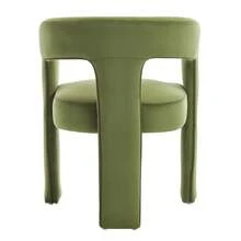 JIEMAX Modern Minimalist Green Velvet Dining Chairs – Plush Upholstered Seat With Wide Integrated Armrests & Sturdy Thick Block Legs, Stylish Accent Chairs For Dining Room, Living Room, & Home Office - 綠色 - 查看 8