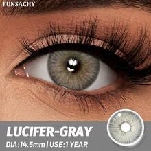 FUNSACHY 1 Pair Of Grey Contact Lenses, Soft Colored Contact Lenses, Annual Disposable, Blue/Brown. - -gRAY - View 5