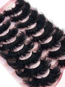 HBZGTLAD 8 Pairs Thick & Dense False Eyelashes, Natural & Fluffy Wispy Cat Eye Lashes, Faux Mink 3D Fluffy Russian Lash Extensions, Reusable For Daily Wear & Practice - Fluffy Lashes - View 4