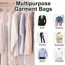20/15/10 Stücke durchsichtige Plastik Anzug & Kleid Staubschutzhüllen, transparente Kleidersäcke für Schrank Aufbewahrung, Aufhänge-Organizer für Hemden, Jacken, ideal für Zuhause, Schlafzimmer oder Studentenwohnheim Nutzung, Kleiderschrank Schutz - Verschiedenfarbig - Übersicht 8
