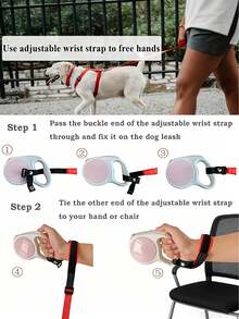 Adjustable Wrist Strap For Retractable Dog Leash, Soft Neoprene Lining, With Buckle Lock, For Short Distance Control - Multicolor - View 3