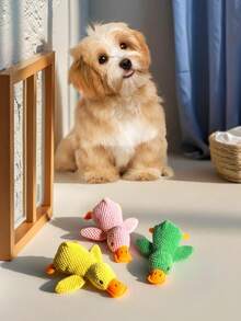 1 Plush Toy Of Duck Pet Made Of Corn Wool Material, A Pet Toy That Can Make Noise When Gnawing And Playing, And An Interactive Toy For Pets To Kill Energy. It Is Only For Pet Use - Multicolor - View 12