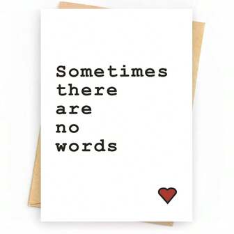 Tarjeta de duelo, tarjeta de condolencia, tarjeta sin palabras, tarjeta pensando en ti, tarjeta de condolencia, tarjeta de aborto espontáneo, a veces no hay palabras tarjeta que incluye sobre