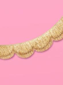 2 件装金色扇形多层流苏花环 - 女士生日装饰，闪亮流苏花环，5 英尺流苏花环，金色生日装饰，单身派对装饰，生日派对装饰，生日快乐横幅，拍照背景花环，新娘送礼会花环，情人节装饰