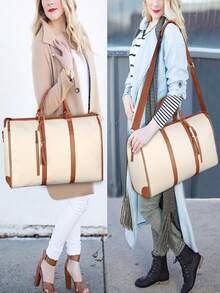 Travel Duffel Bags - Beige - View 9