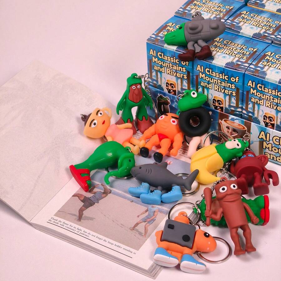 1pcs Tung Tung Tung Sahur Doll Keychain, Birthday Gift Tung Tung Tung Sahur Boxes, Tung Tung Tung Sahur Surprise Gifts, Cute Cartoon Figurine Pendants, Party Favor Small Gifts, Christmas Gifts, Christmas Decoration