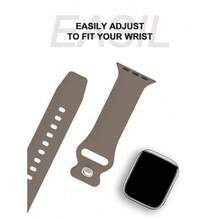 Solid Color Silicone Replacement Band For Apple Watch (Series 1 To 10 And SE), 38/40/42/44/46mm - Features A Secure Butterfly Closure [Random Color, Packaging May Vary] - View 3