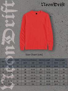 NeonDrift Double-Sided-Gifts For Christmas, Thanksgiving, And The 2026 New Year- Neon Skull Cross Long Sleeve T Shirt Bold Graphic Design Streetwear Style Urban Fashion Men Casual Wear  Hip Hop Outfit 1PC - 紅色 - 查看 5