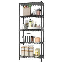 Shelf Metal Shelving Unit Adjustable Storage Shelves Heavy Duty Garage Shelving Steel Wire Shelving For Laundry Bathroom Kitchen Pantry Closet Garage Black - màu đen - Xem 1