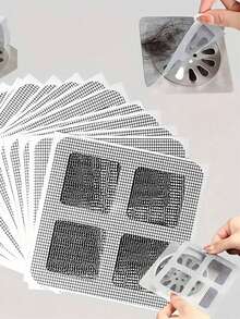 50pcs Bathroom Bathtub Hair Catcher - Easy To Use, Drain Filter, Disposable Sink Cover, Suitable For Bathroom, Sink And Laundry Room, Easy To Stick