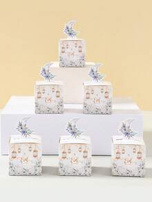 24pcs Eid Mubarak Gift Box, Eid Mubarak Ramadan Gift Bags, Biscuit Packaging Box Decorated With Ramadan Lantern, Crescent Moon And Flower Patterns, Eid Mubarak Ramadan Party Favor Bags, Ramadan Gifts, Eid Mubarak Gift Packaging Bags, Eid Mubarak Party Favor Packaging Supplies, Eid Mubarak Home Decor, Ramadan Decorations, Ramadan Eid Mubarak Ramadan Party Supplies, Eid Al-Adha Decorations