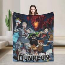 Dungeon Meshi Marcille Laios Flannel Blanket Delicious In Dungeon Funny Throw Blanket For Home Hotel Sofa 200x150cm Rug Piece, - trắng - Xem 2